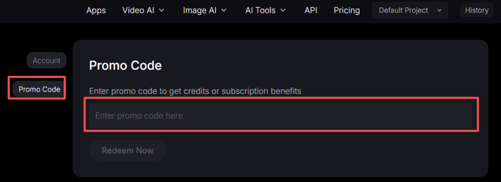 Enter the pollo ai Code